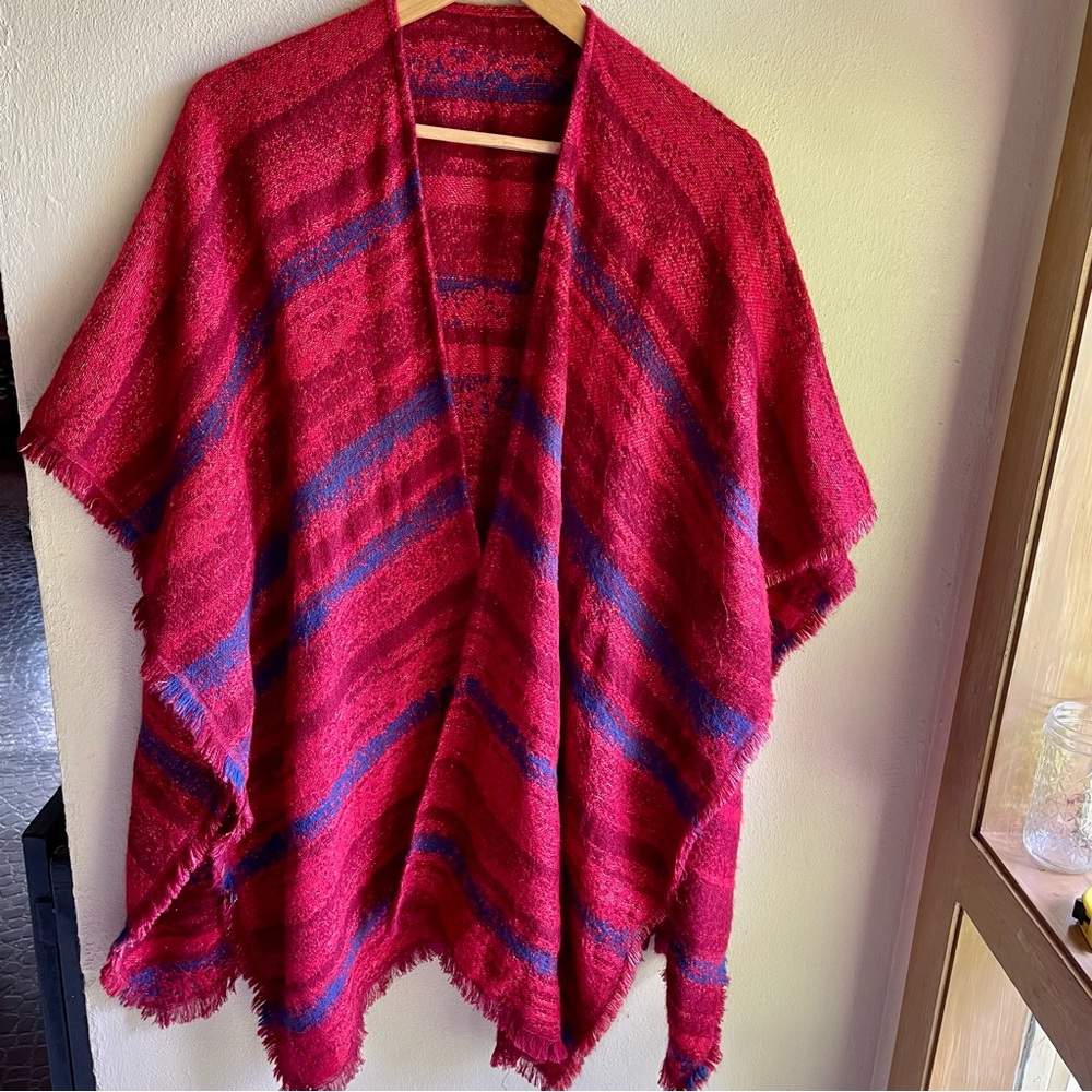 Lucky Brand Oversized Shawl/Cape/ Poncho. Southwestern Color Palette. Large